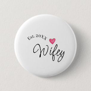Badge Rond 5 Cm Cœur rouge de femme mariée. Année future épouse de