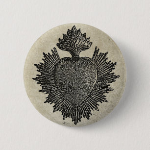 Badge Rond 5 Cm Coeur sacré