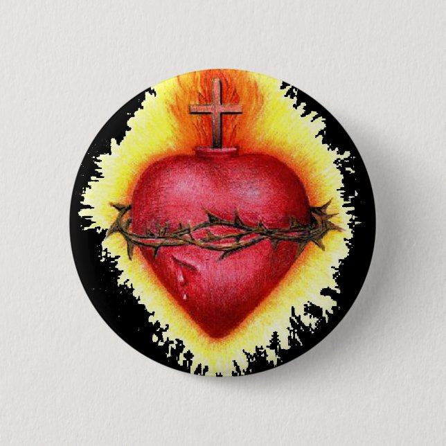 Badge Rond 5 Cm Coeur sacré 2 (Devant)