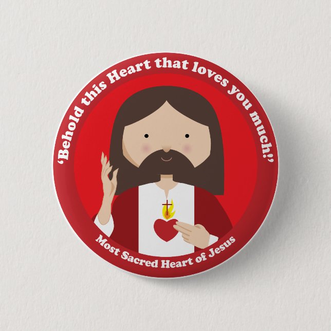 Badge Rond 5 Cm Coeur sacré de Jésus (Devant)