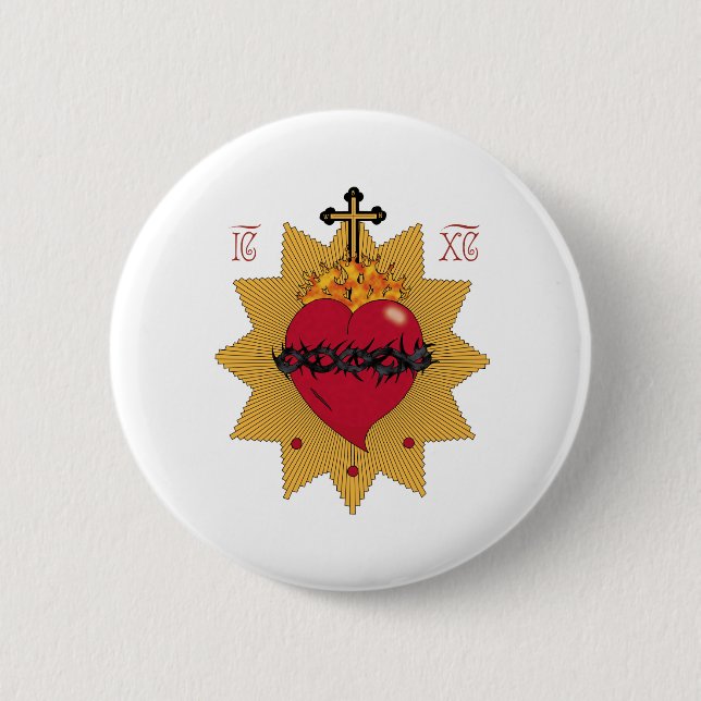 Badge Rond 5 Cm Coeur sacré I (Devant)