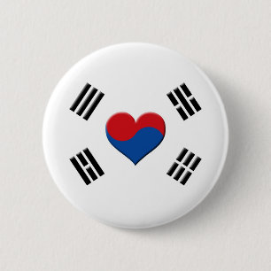 Badge Rond 5 Cm Coeur sud-coréen