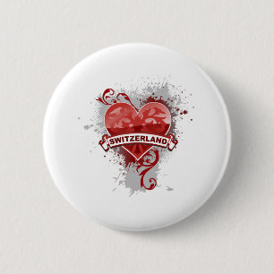 Badge Rond 5 Cm Coeur Suisse