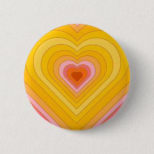 Badge Rond 5 Cm Coeur super à couche rétro