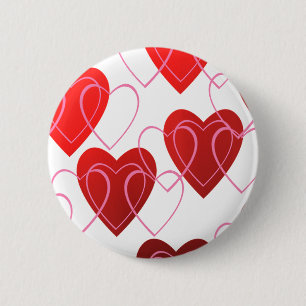 Badge Rond 5 Cm Coeur sur le bouton de Valentine de coeurs