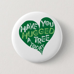 Badge Rond 5 Cm Coeur vert (étreignez un arbre)