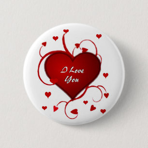 Badge Rond 5 Cm Coeurs d'amour