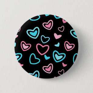 Badge Rond 5 Cm Coeurs d'amour
