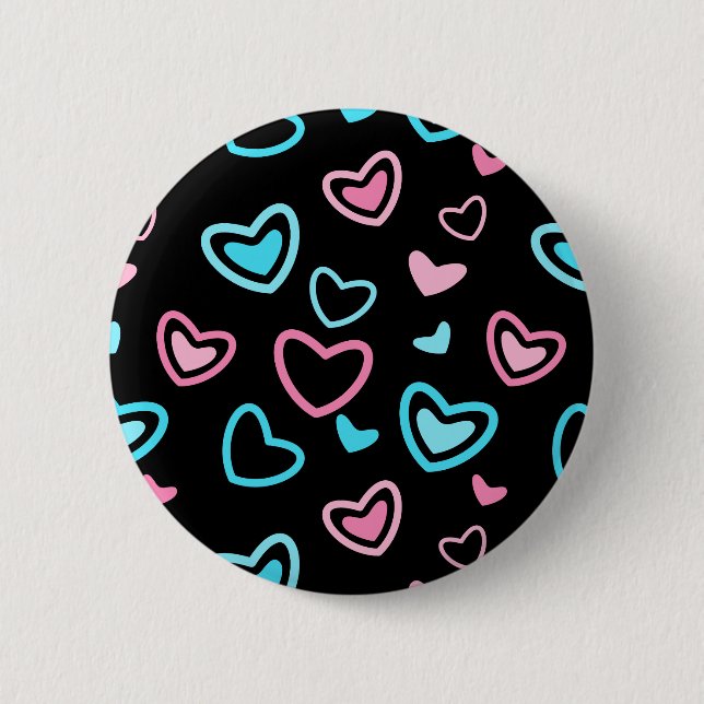 Badge Rond 5 Cm Coeurs d'amour (Devant)