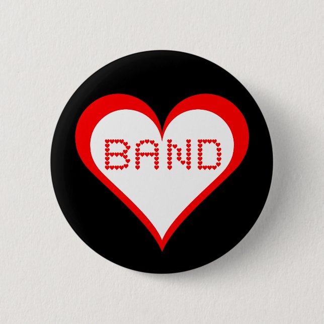 Badge Rond 5 Cm Coeurs de bande (Devant)