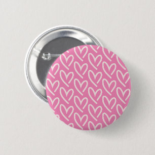 Badge Rond 5 Cm Coeurs de coeur rose clair avec Arrière - plan ros