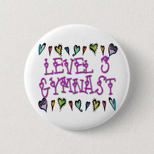 Badge Rond 5 Cm Coeurs de gymnaste du niveau 3
