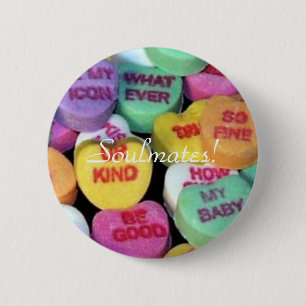 Badge Rond 5 Cm Coeurs de la sucrerie de Valentine