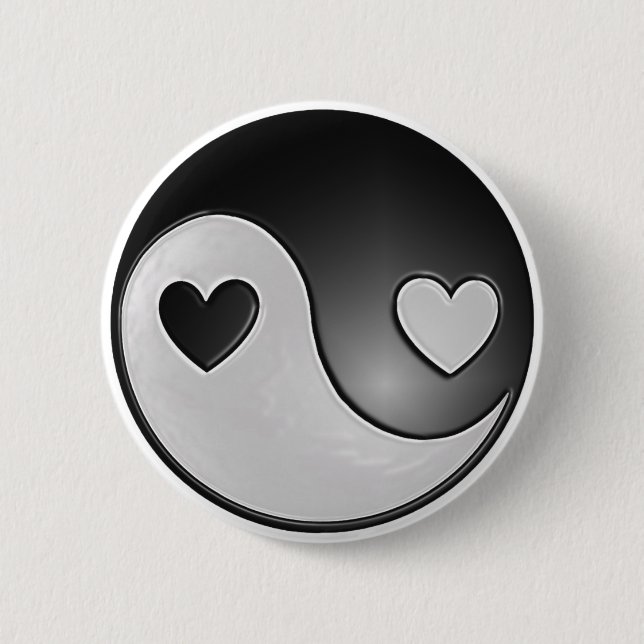 Badge Rond 5 Cm coeurs de yang de yin (Devant)