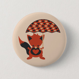 Badge Rond 5 Cm Coeurs Foxy