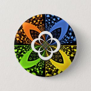 Badge Rond 5 Cm Coeurs Iridescente Polka sans soudure Point Art Ab