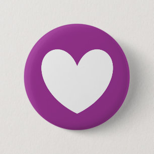 Badge Rond 5 Cm Coeurs polka blanc sur violet