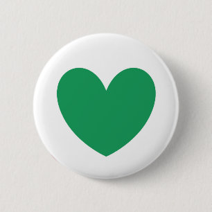 Badge Rond 5 Cm Cœurs polka vert kelly sur fond blanc