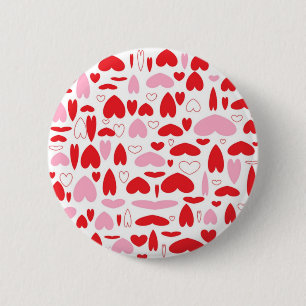 Badge Rond 5 Cm Coeurs Rouge Et Rose