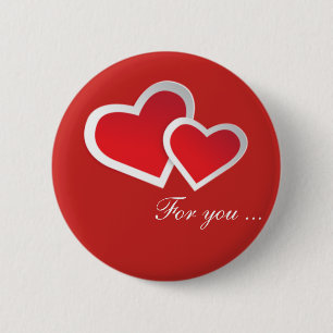 Badge Rond 5 Cm Coeurs rouges Pour vous ... Personnalisez