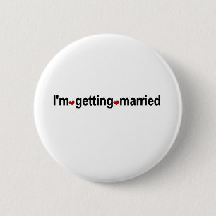 Badge Rond 5 Cm Coeurs rouges que je me marie