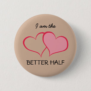 Badge Rond 5 Cm Coeurs Sa MEILLEURE MOITIÉ elle+SHE (1 sur 2)