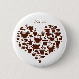 Badge Rond 5 Cm Coffee Lover Heart Thunder_Cove