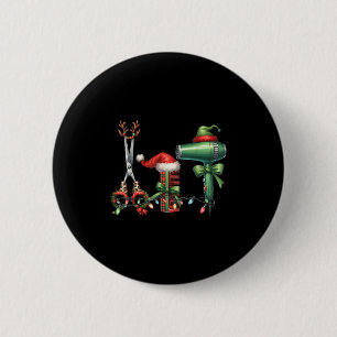 Badge Rond 5 Cm Coiffeur Noël Coiffeuse licenciée Coiffure