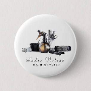 Badge Rond 5 Cm Coiffeuse Salon Outils Beauté Business