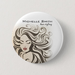 Badge Rond 5 Cm Coiffure Stylo Extensions cheveux bouclés Sepia Re
