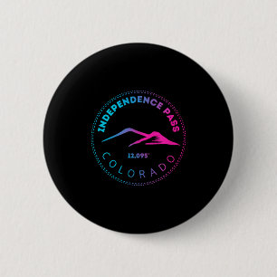 Badge Rond 5 Cm col du Independence élévé montagne colorado néon
