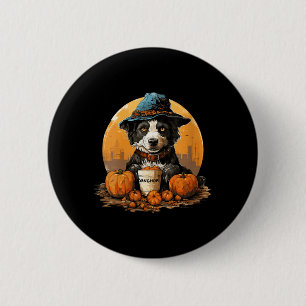 Badge Rond 5 Cm Col V-Neck Halloween Chien pour Femmes