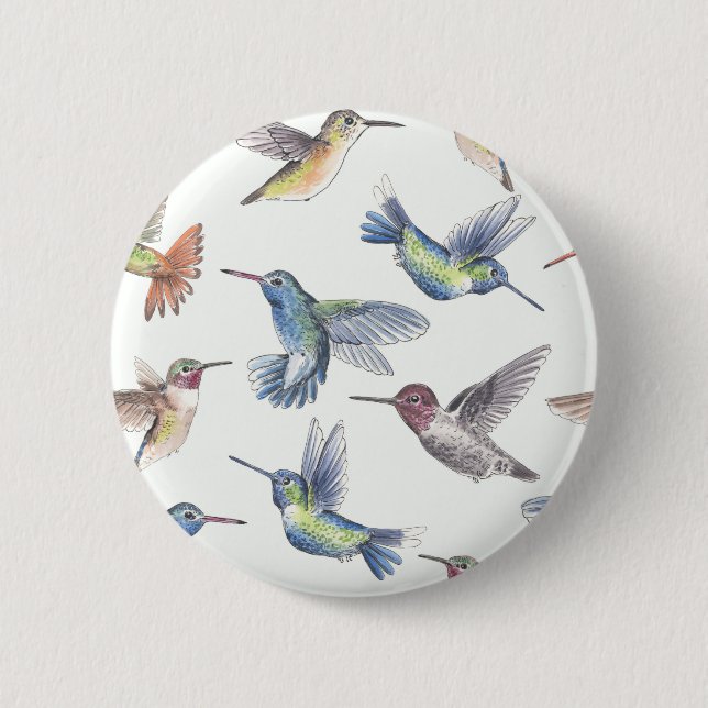 Badge Rond 5 Cm Colibri (Devant)