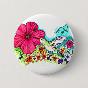 Badge Rond 5 Cm Colibri