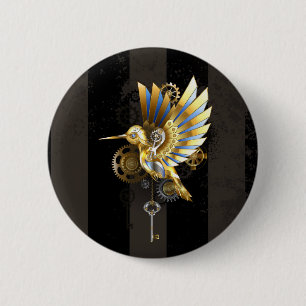 Badge Rond 5 Cm Colibri mécanique