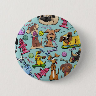 Badge Rond 5 Cm Collage à thème de chien