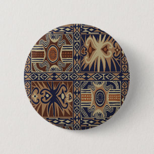 Badge Rond 5 Cm Collage contemporain tribal africain