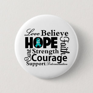 Badge Rond 5 Cm Collage de Cancer ovarien d'espoir