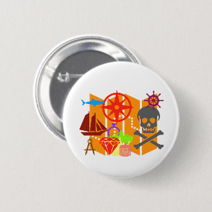 Badge Rond 5 Cm Collage de chasse au trésor