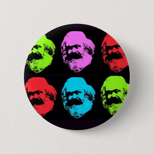 Badge Rond 5 Cm Collage de Karl Marx (Devant)