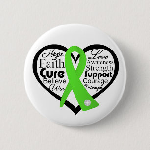 Badge Rond 5 Cm Collage de ruban de coeur de la maladie de Lyme