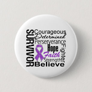 Badge Rond 5 Cm Collage de survivant de Cancer pancréatique