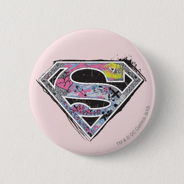 Badge Rond 5 Cm Collage du logo Supergirl (Devant)