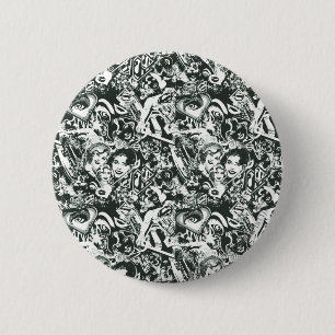Badge Rond 5 Cm Collage noir et blanc de Supergirl