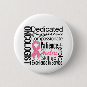 Badge Rond 5 Cm Collage Oncologiste du cancer du sein