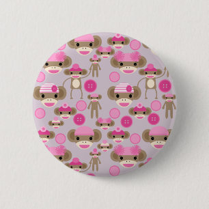 Badge Rond 5 Cm Collage rose Girly mignon de motif de fille de