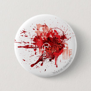 Badge Rond 5 Cm Collage rouge de corps de lanterne