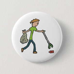 Badge Rond 5 Cm Collecte de journaux et de dossiers