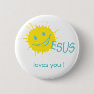 Badge Rond 5 Cm Collection de bouton de Sonburst Jésus