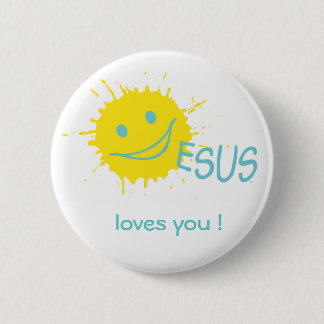 Badge Rond 5 Cm Collection de bouton de Sonburst Jésus